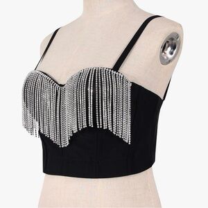 Rhinestone Corset Bra Top